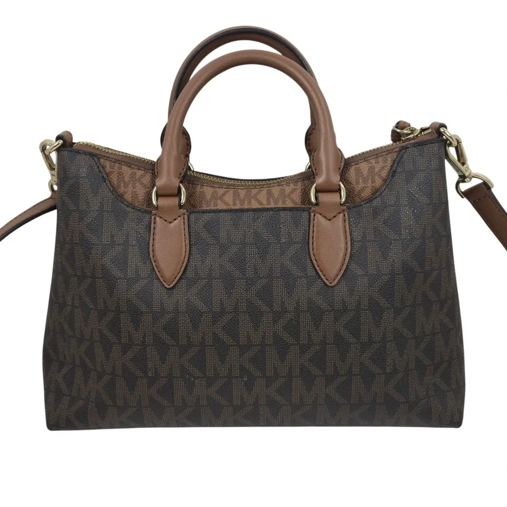 Michael Kors Austen Small Satchel Crossbody Bag 38F1CBAS1B Brown Luggage NICE